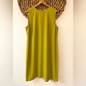 J Jill Chartreuse Sleeveless Shift Laurel Dress Classic Career Size 16